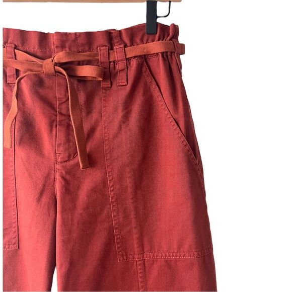 A.L.C. Augusta Belted Paperbag Cargo Pants Red-Drk Size 6 - Picture 9 of 12